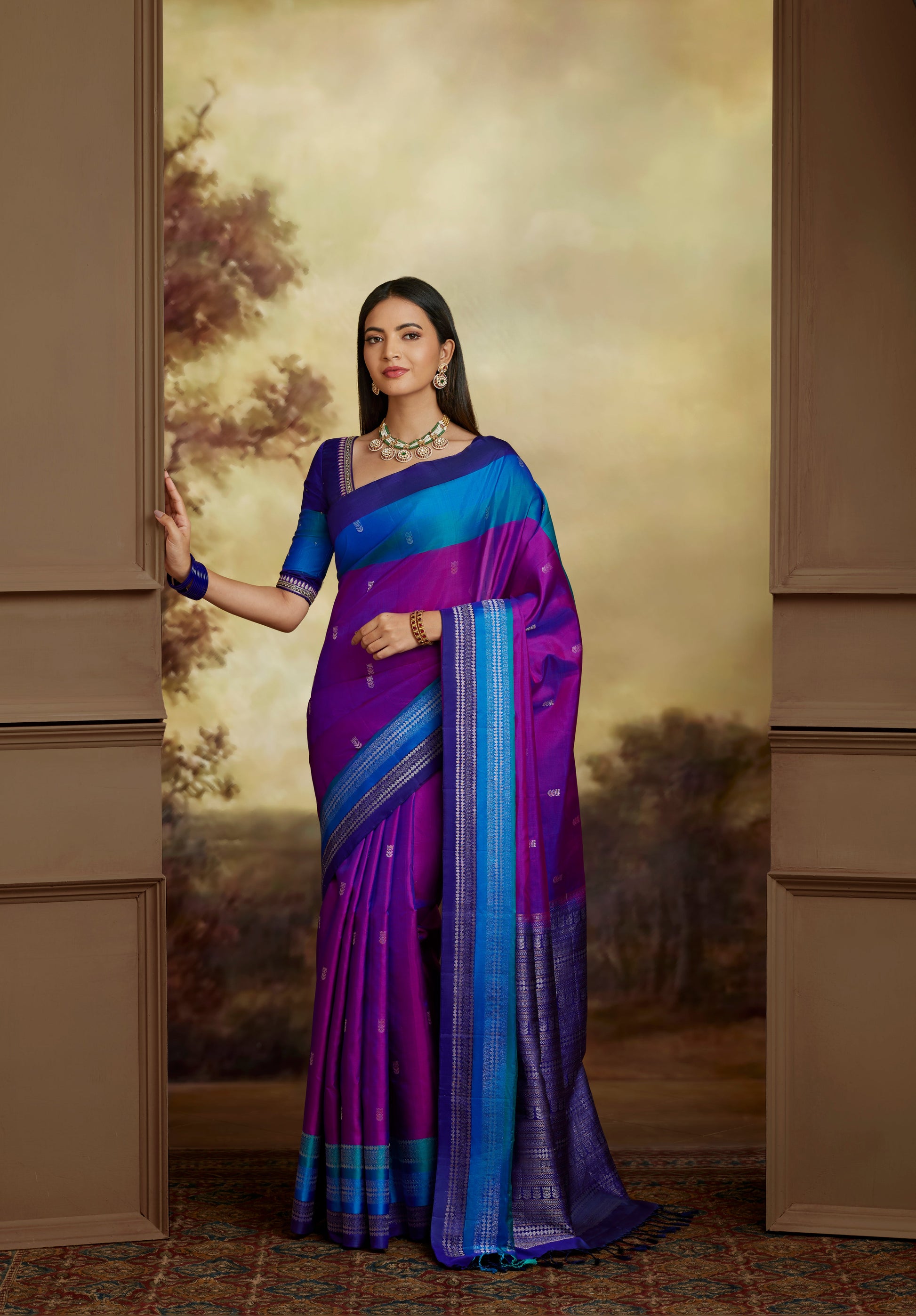 Nila Mazhai Pure Silk Saree