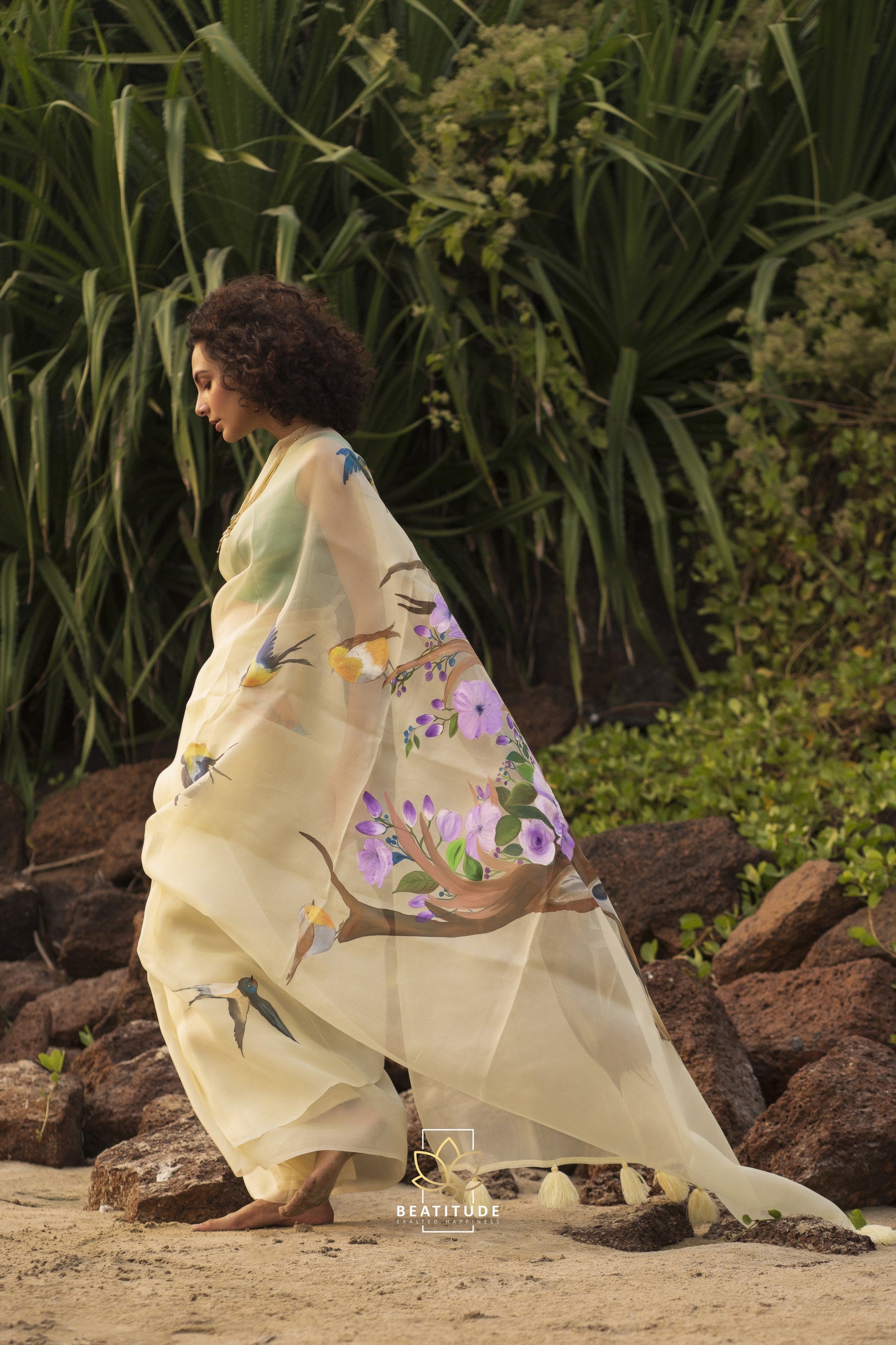 Leto – Organza Silk Handpainted Copyright Designer Saree