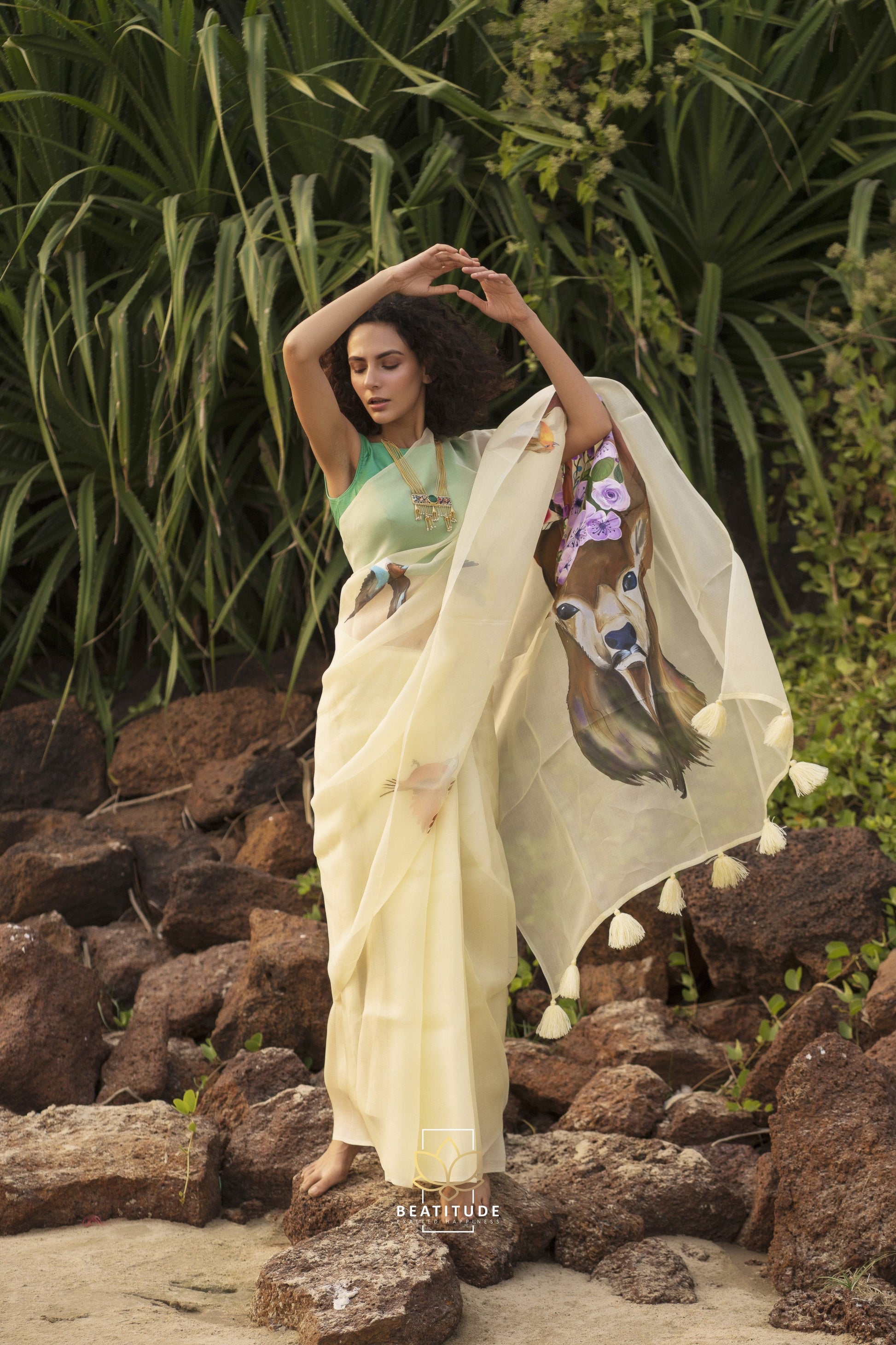 Leto – Organza Silk Handpainted Copyright Designer Saree