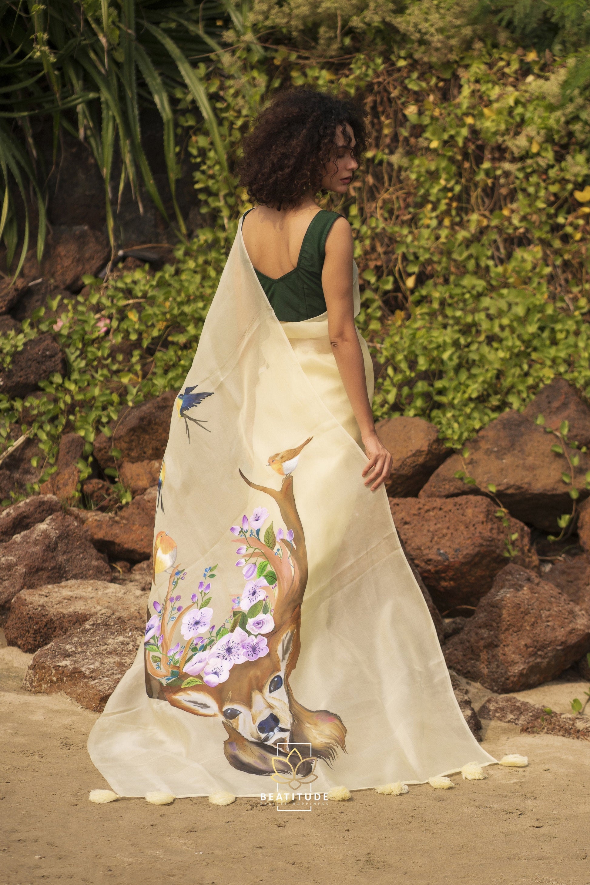 Leto – Organza Silk Handpainted Copyright Designer Saree