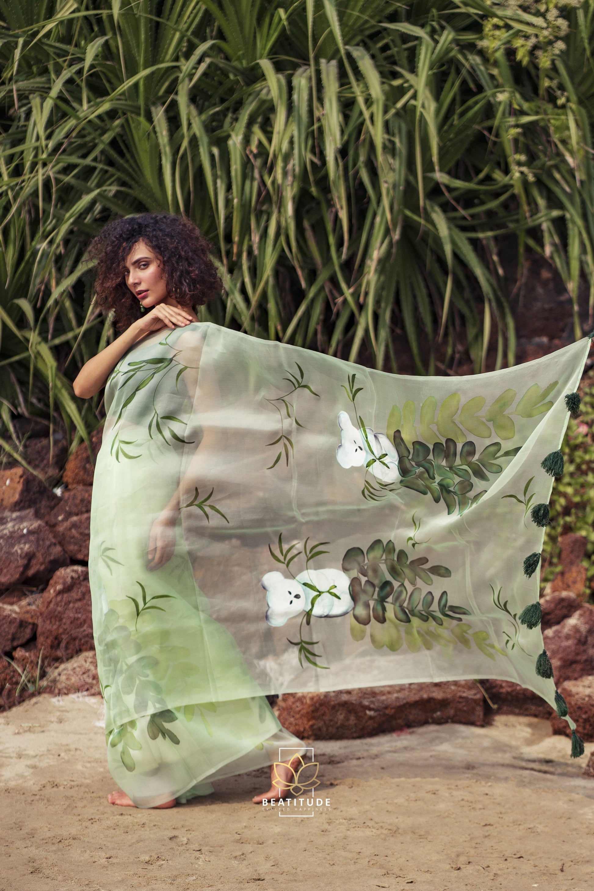 Harmonia - Organza Silk Handpainted Copyright Designer Saree