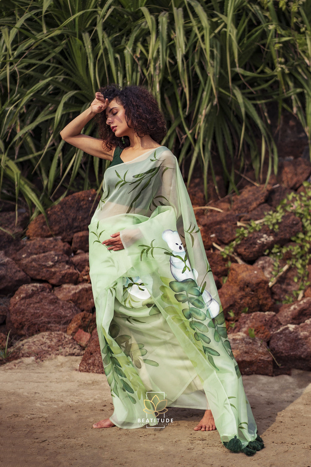Harmonia - Organza Silk Handpainted Copyright Designer Saree