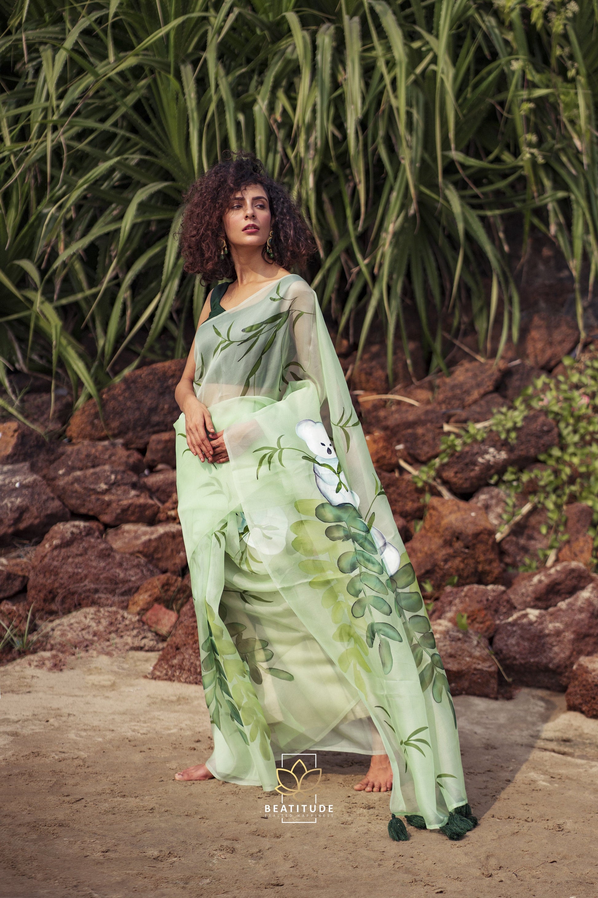 Harmonia - Organza Silk Handpainted Copyright Designer Saree