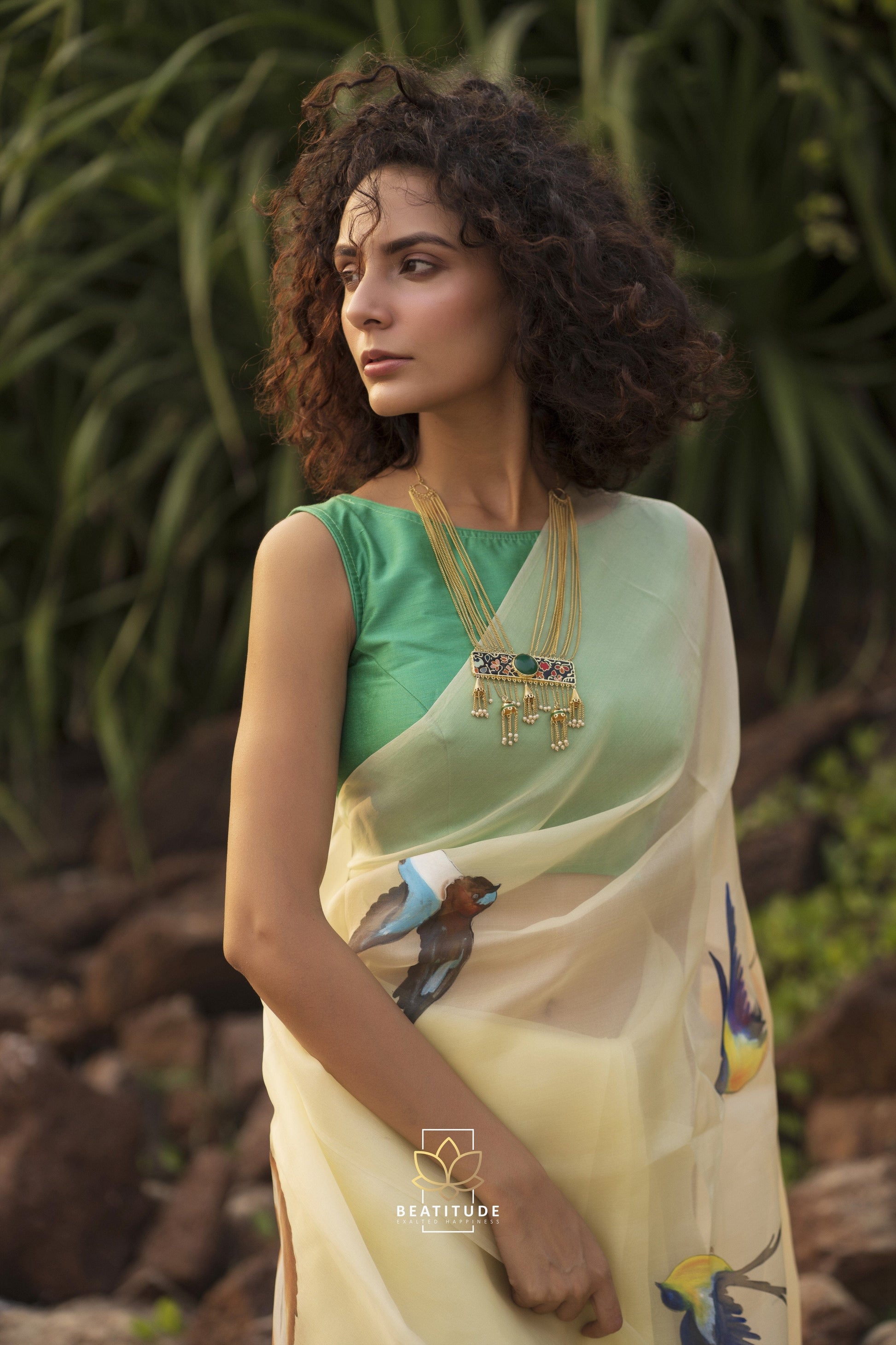 Leto – Organza Silk Handpainted Copyright Designer Saree