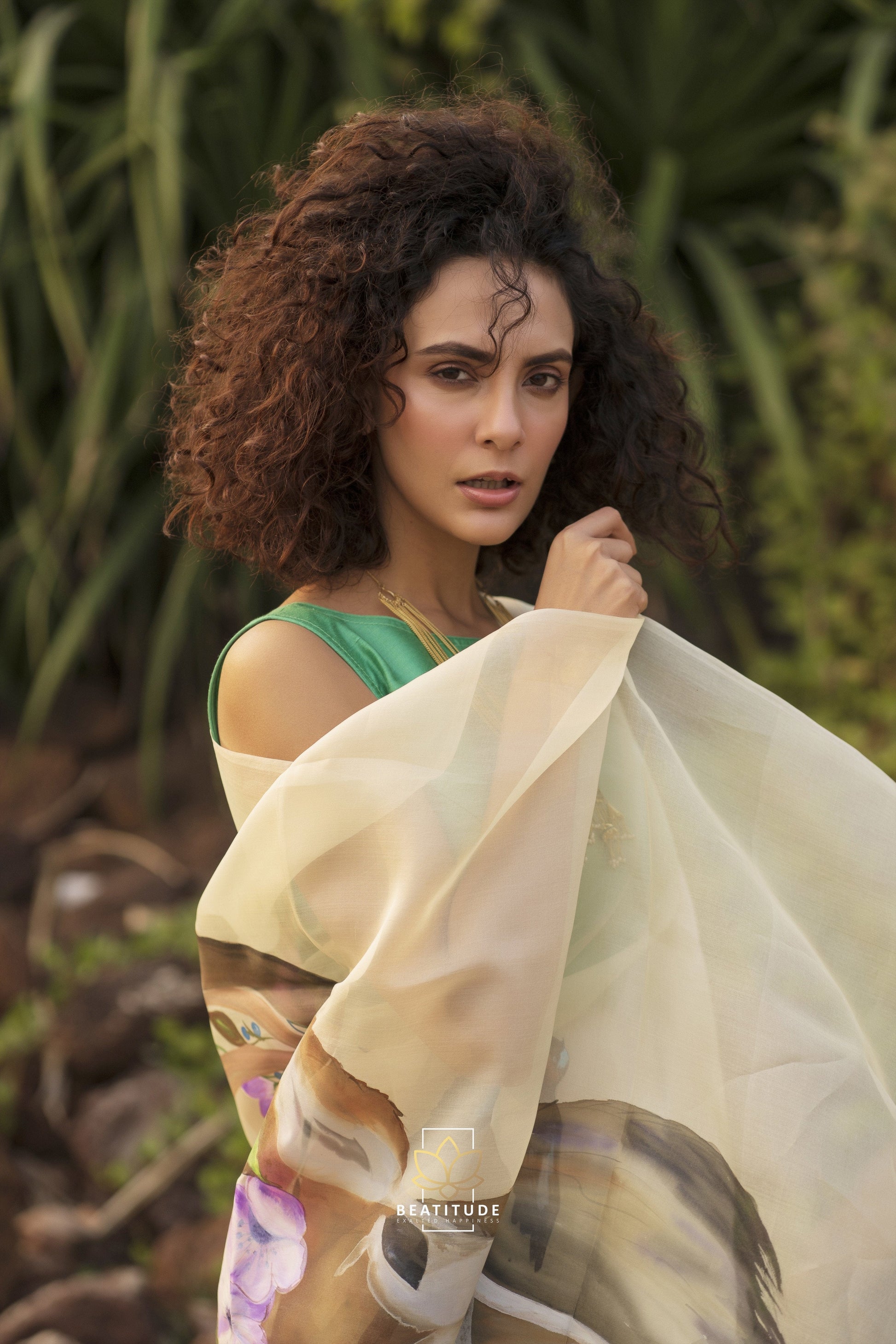 Leto – Organza Silk Handpainted Copyright Designer Saree