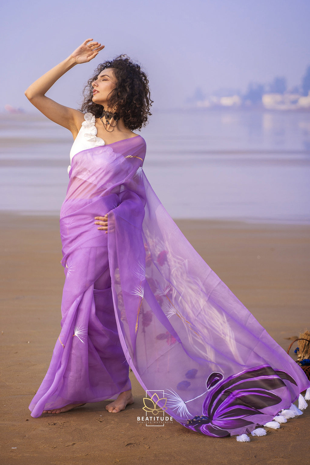 Chloris – Organza Silk Handpainted Copyright Designer Saree