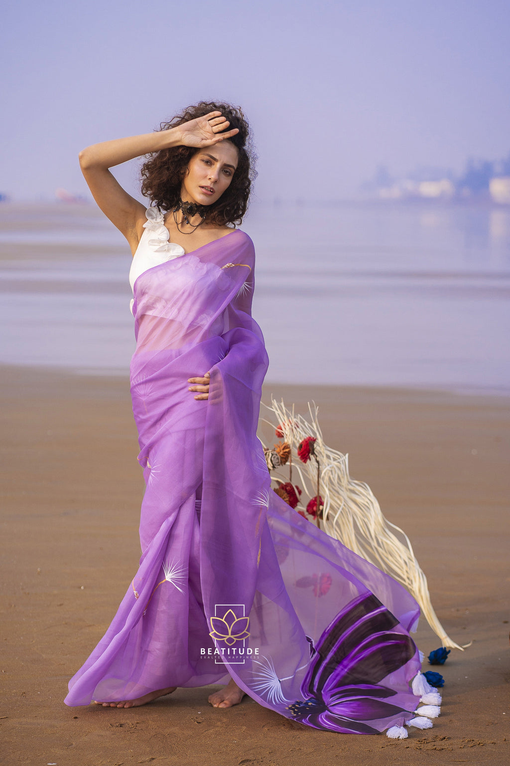 Chloris – Organza Silk Handpainted Copyright Designer Saree