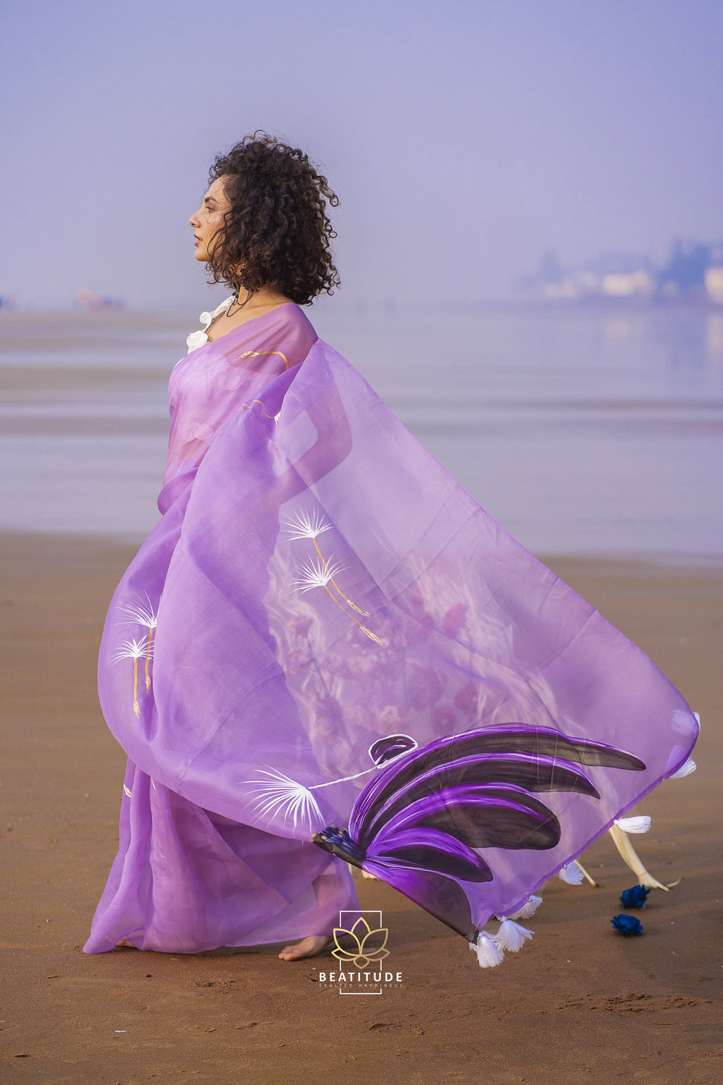 Chloris – Organza Silk Handpainted Copyright Designer Saree