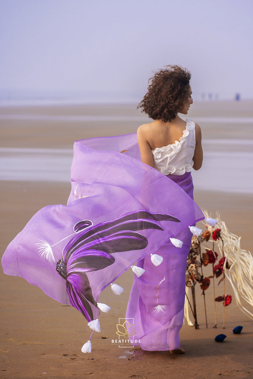 Chloris – Organza Silk Handpainted Copyright Designer Saree