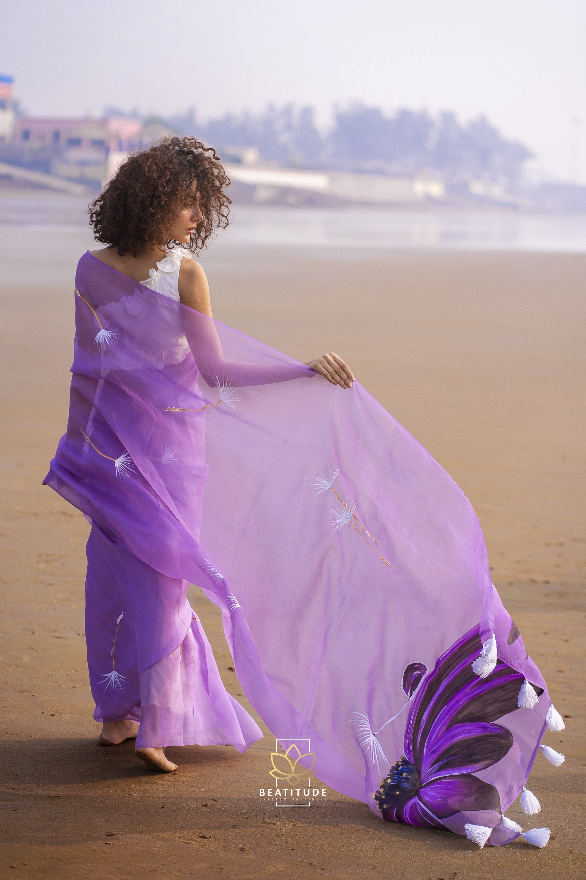 Chloris – Organza Silk Handpainted Copyright Designer Saree