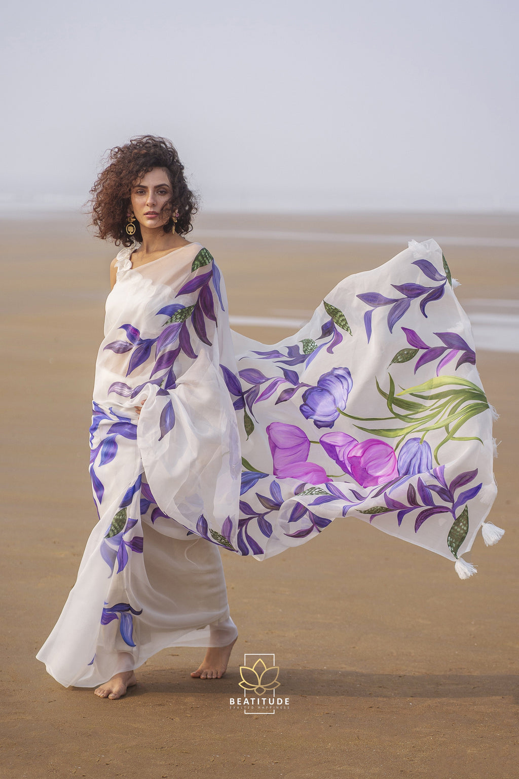 Hera - Organza Silk Handpainted Copyright Designer Saree