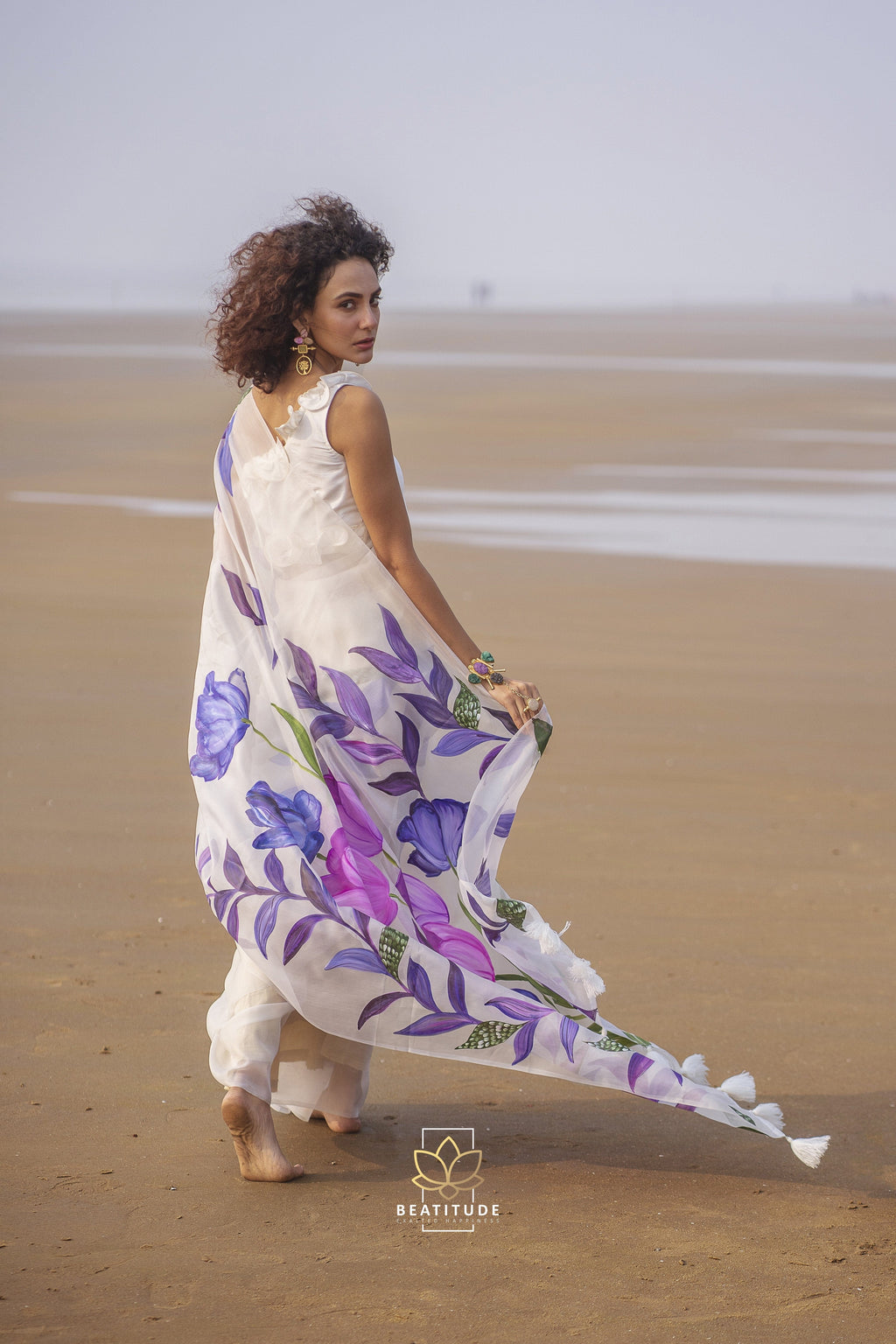 Hera - Organza Silk Handpainted Copyright Designer Saree