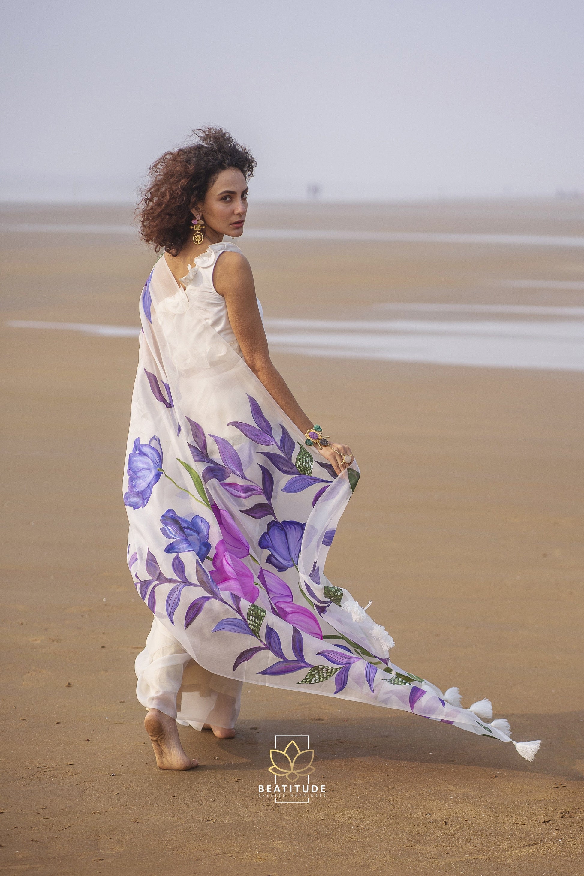 Hera - Organza Silk Handpainted Copyright Designer Saree