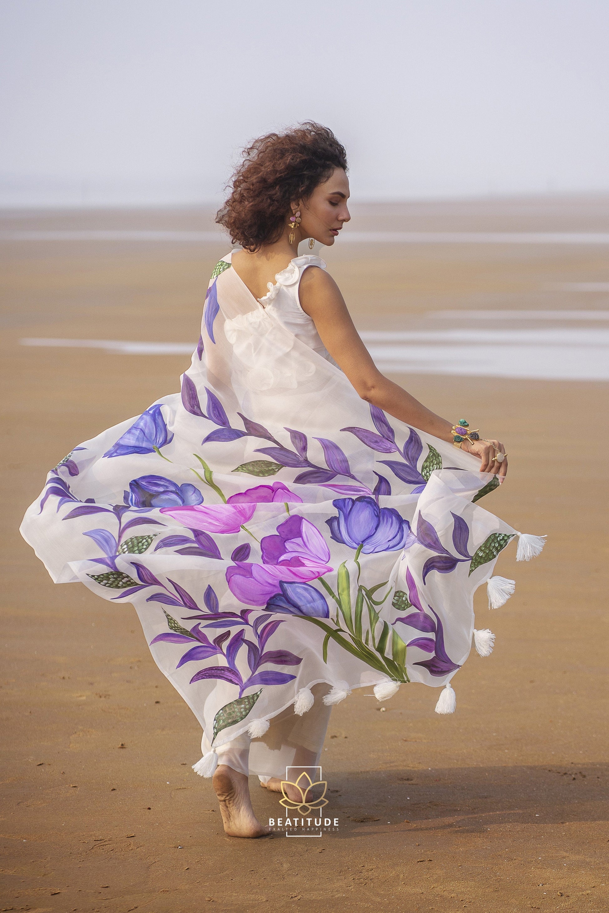 Hera - Organza Silk Handpainted Copyright Designer Saree