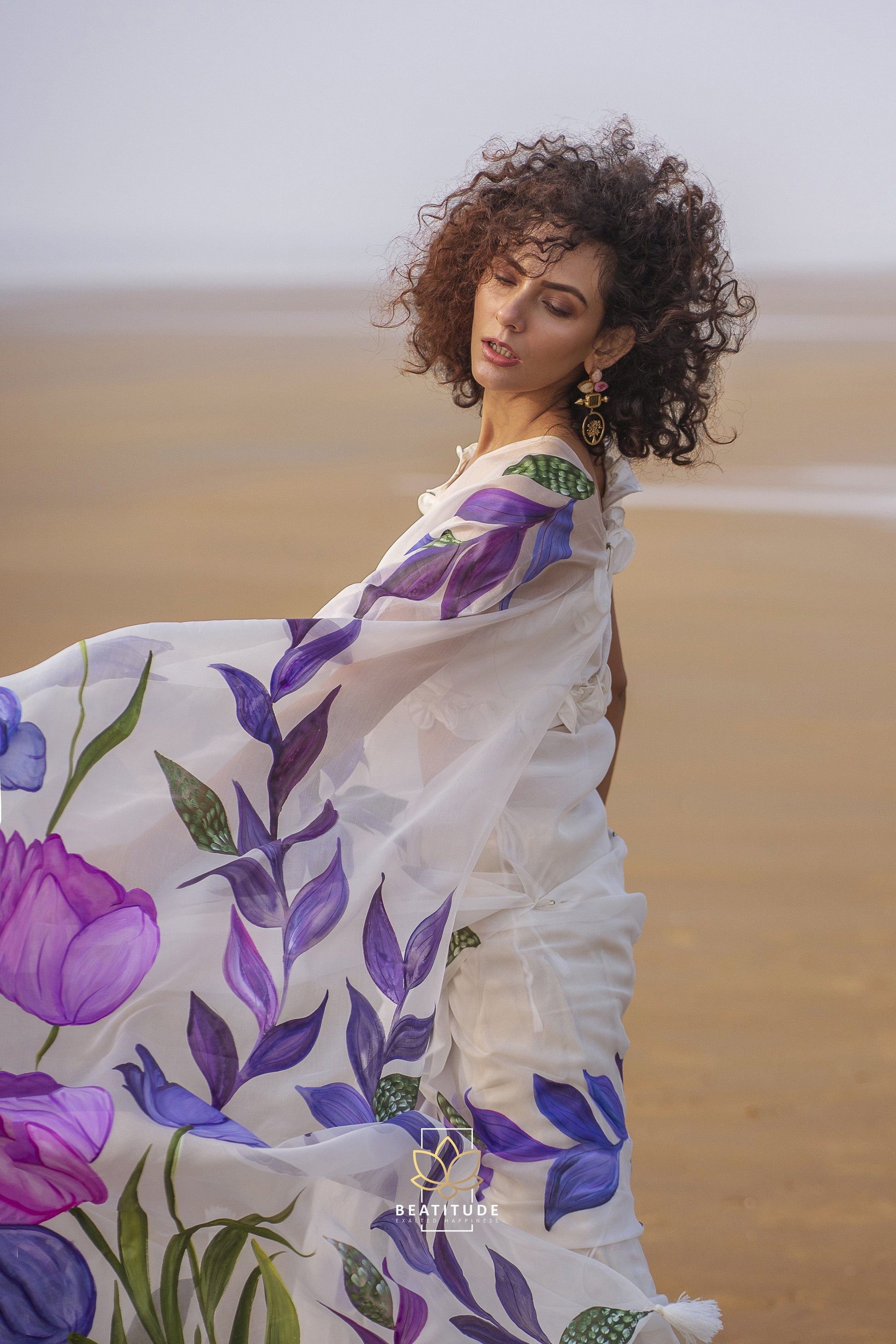 Hera - Organza Silk Handpainted Copyright Designer Saree