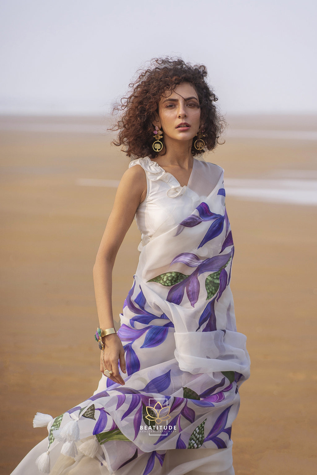 Hera - Organza Silk Handpainted Copyright Designer Saree