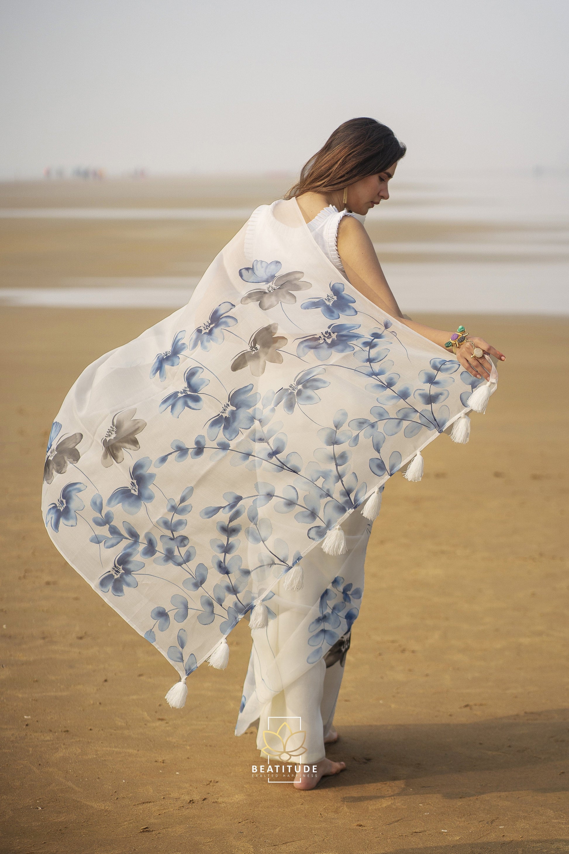 Hedone -  Organza Silk Handpainted Copyright Designer Saree