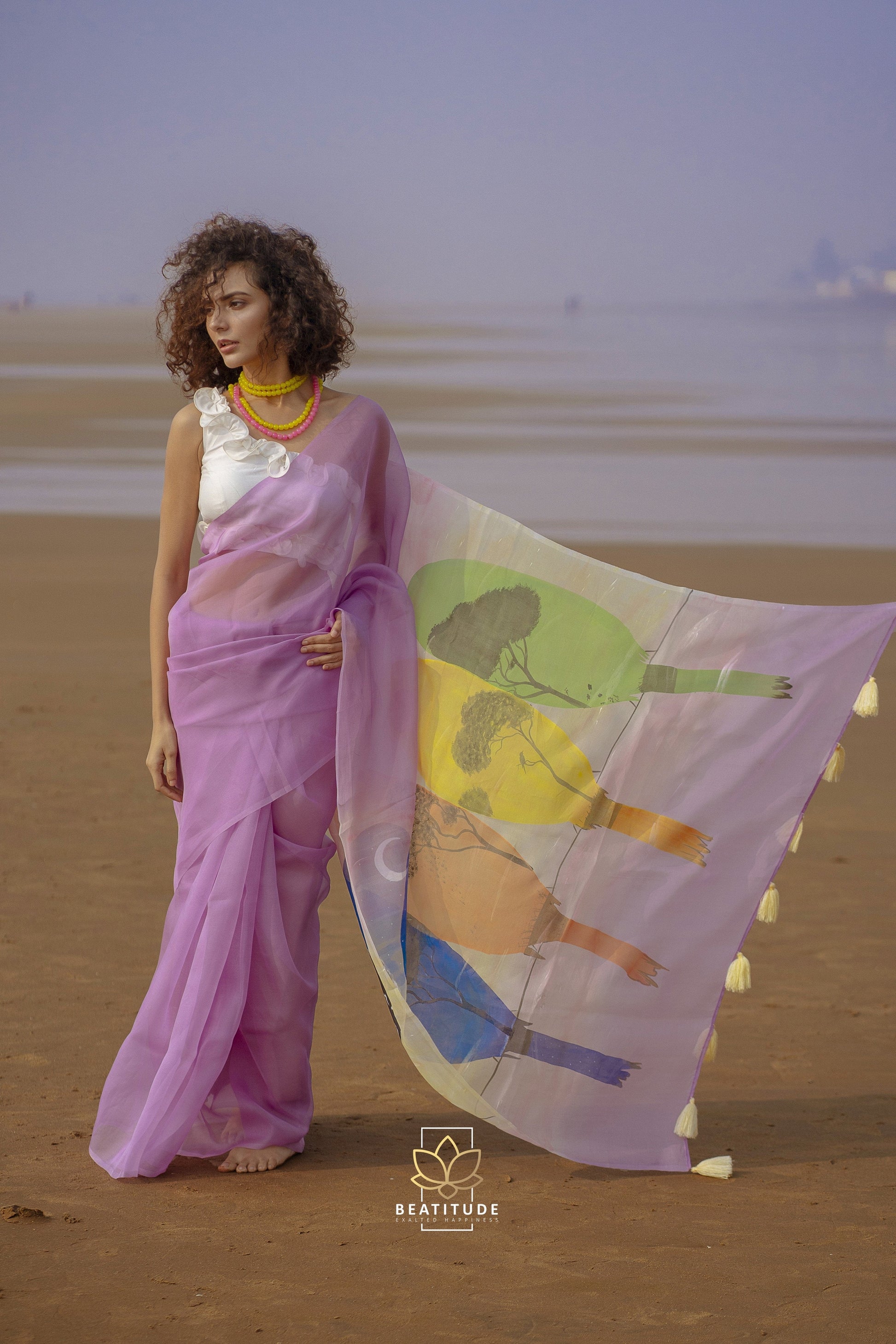 Horae - Organza Silk Handpainted Copyright Designer Saree