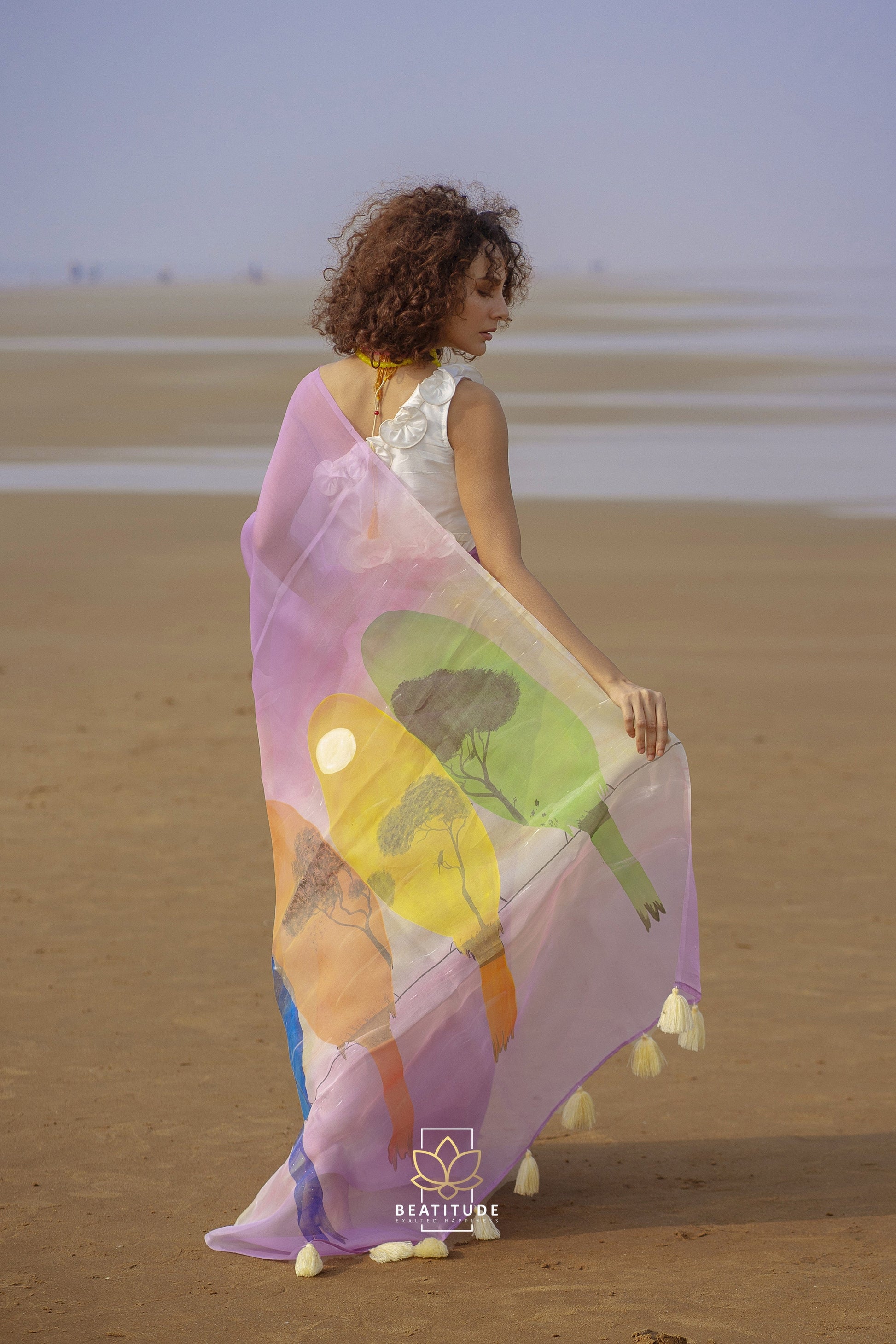 Horae - Organza Silk Handpainted Copyright Designer Saree