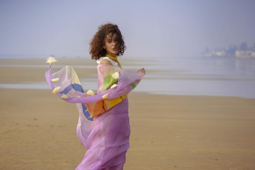 Horae - Organza Silk Handpainted Copyright Designer Saree