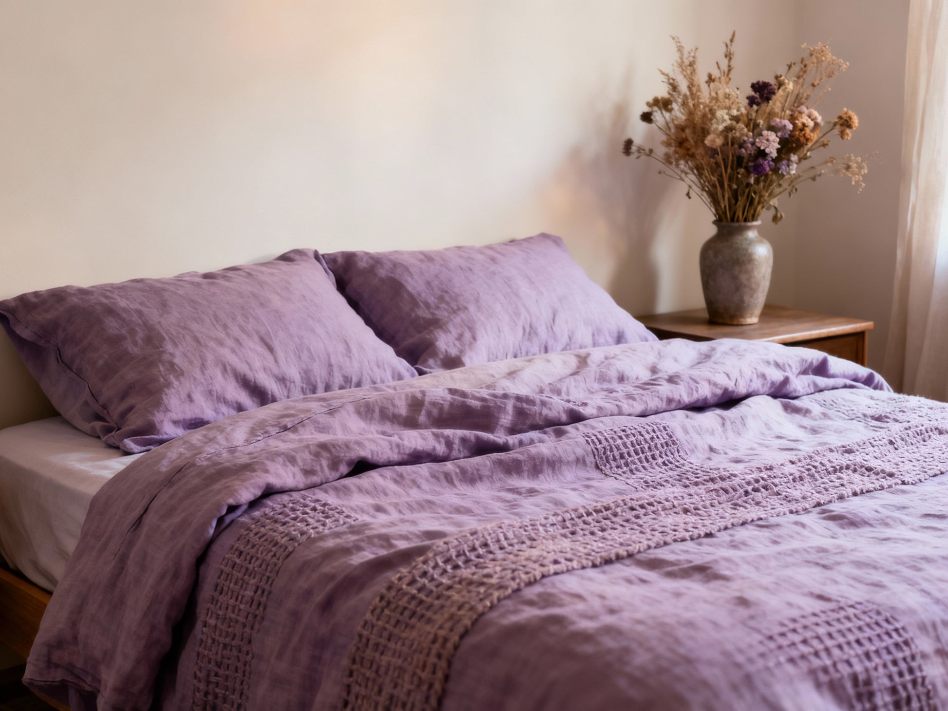 Provence Mauve Linen Duvet Cover